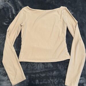 Pink Rose Beige Long Sleeve Top
